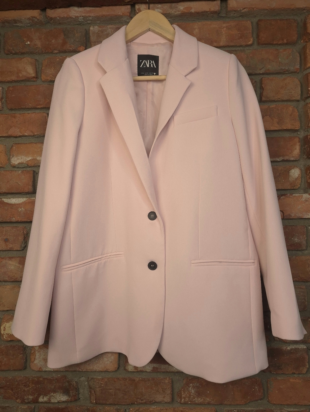 Zara Blush Pink Structured Blazer Small Tailored Minimal Chic - Picture 2 of 7